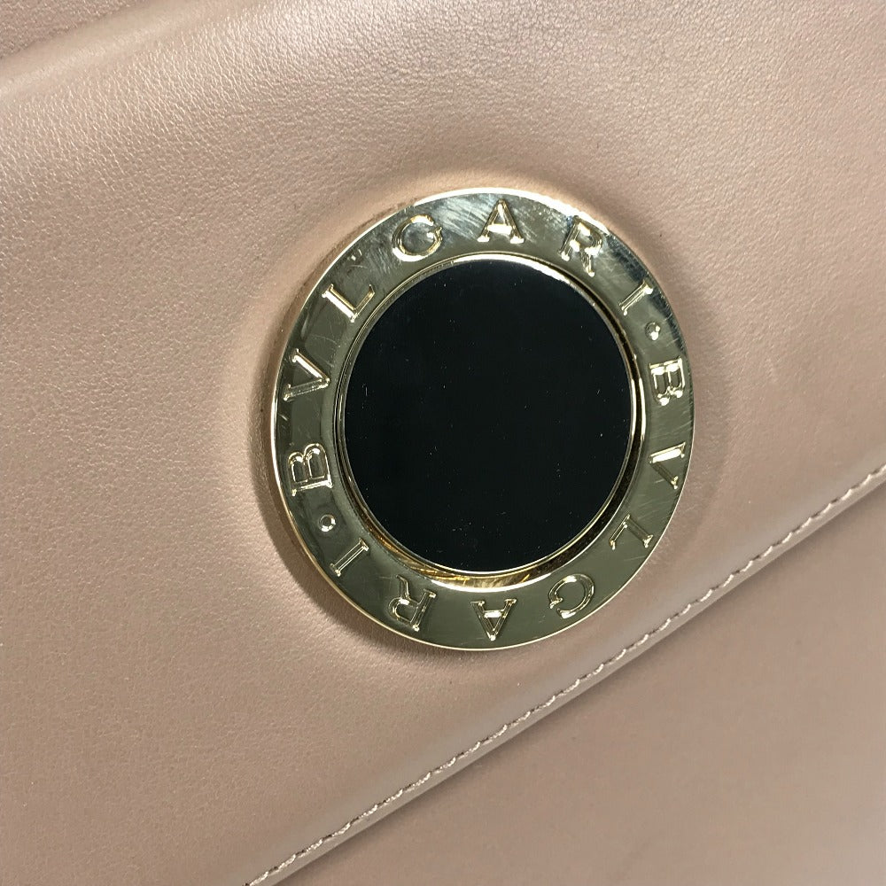 BVLGARI BVLGARI logo tote bag, 2-way bag, handbag, shoulder bag, leather, women's, pink beige