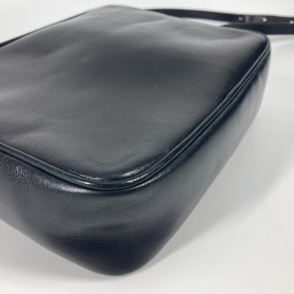 CELINE ヴィンテージ 馬車金具 カバン 斜め掛け ポシェット ショルダーバッグ レザー レディース ブラック
