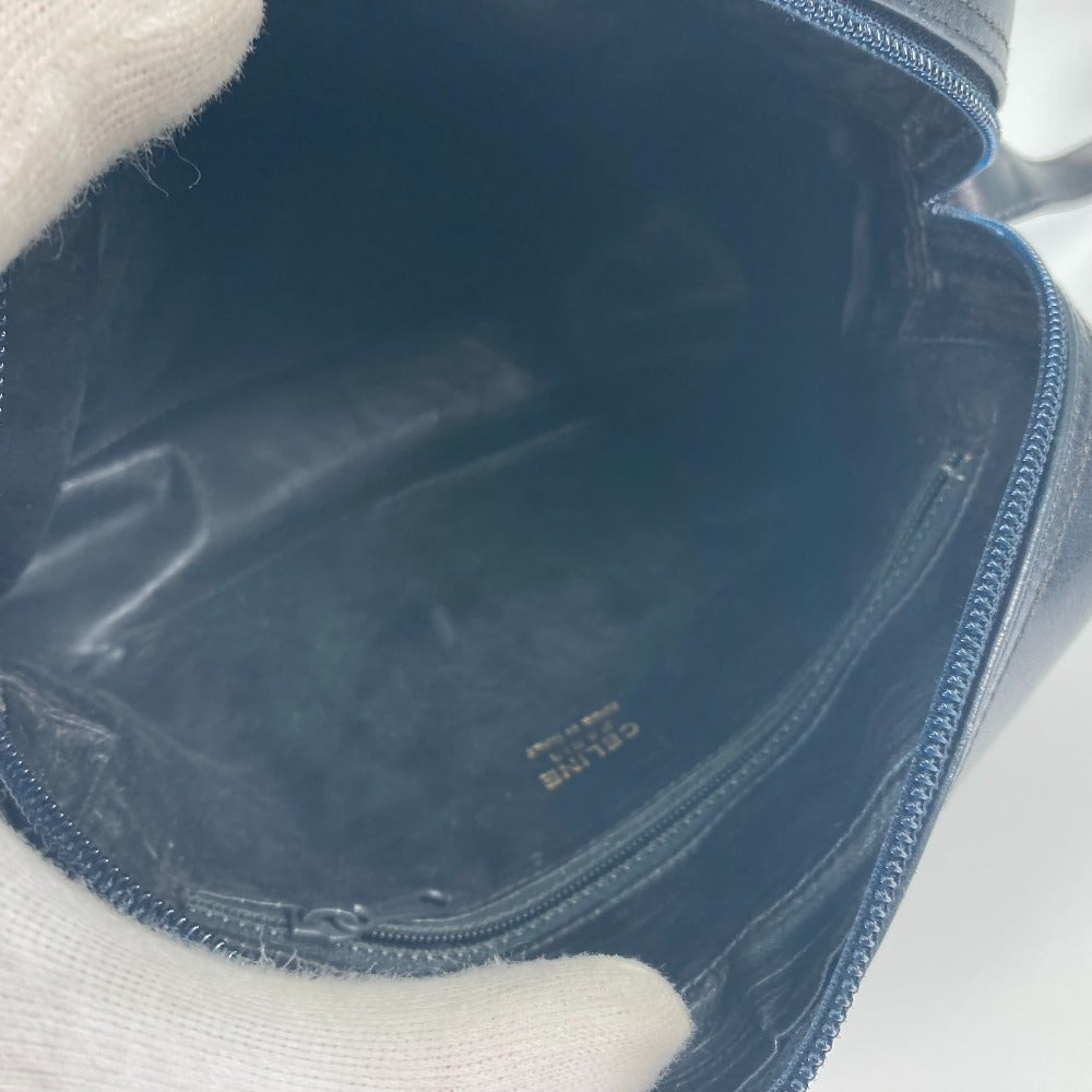 CELINE ヴィンテージ 馬車金具 カバン 斜め掛け ポシェット ショルダーバッグ レザー レディース ブラック