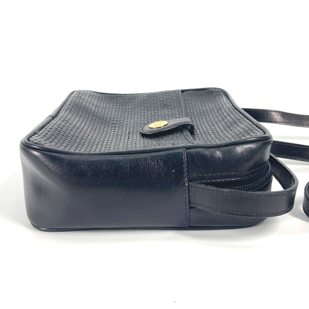 CELINE ヴィンテージ 馬車金具 カバン 斜め掛け ポシェット ショルダーバッグ レザー レディース ブラック