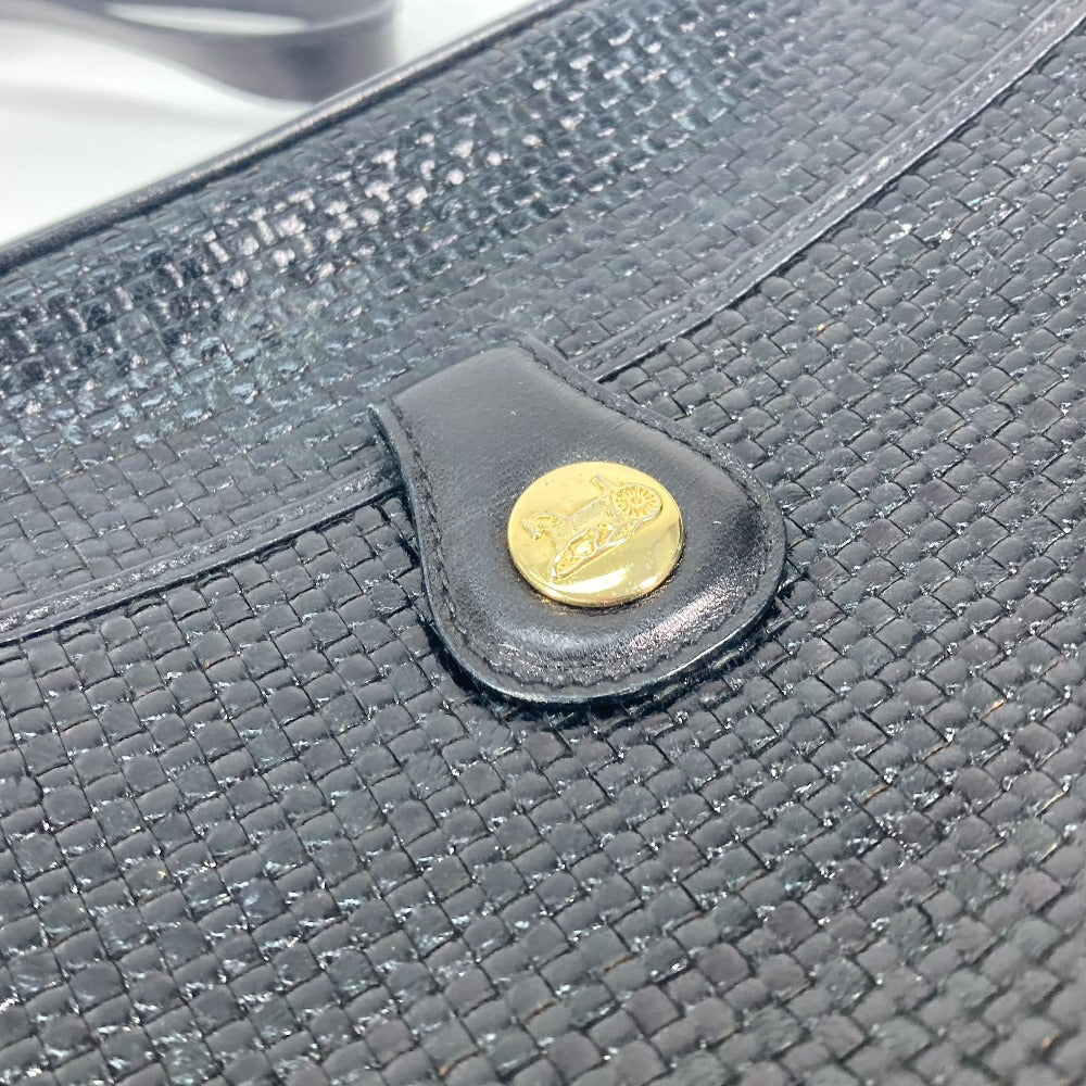 CELINE ヴィンテージ 馬車金具 カバン 斜め掛け ポシェット ショルダーバッグ レザー レディース ブラック