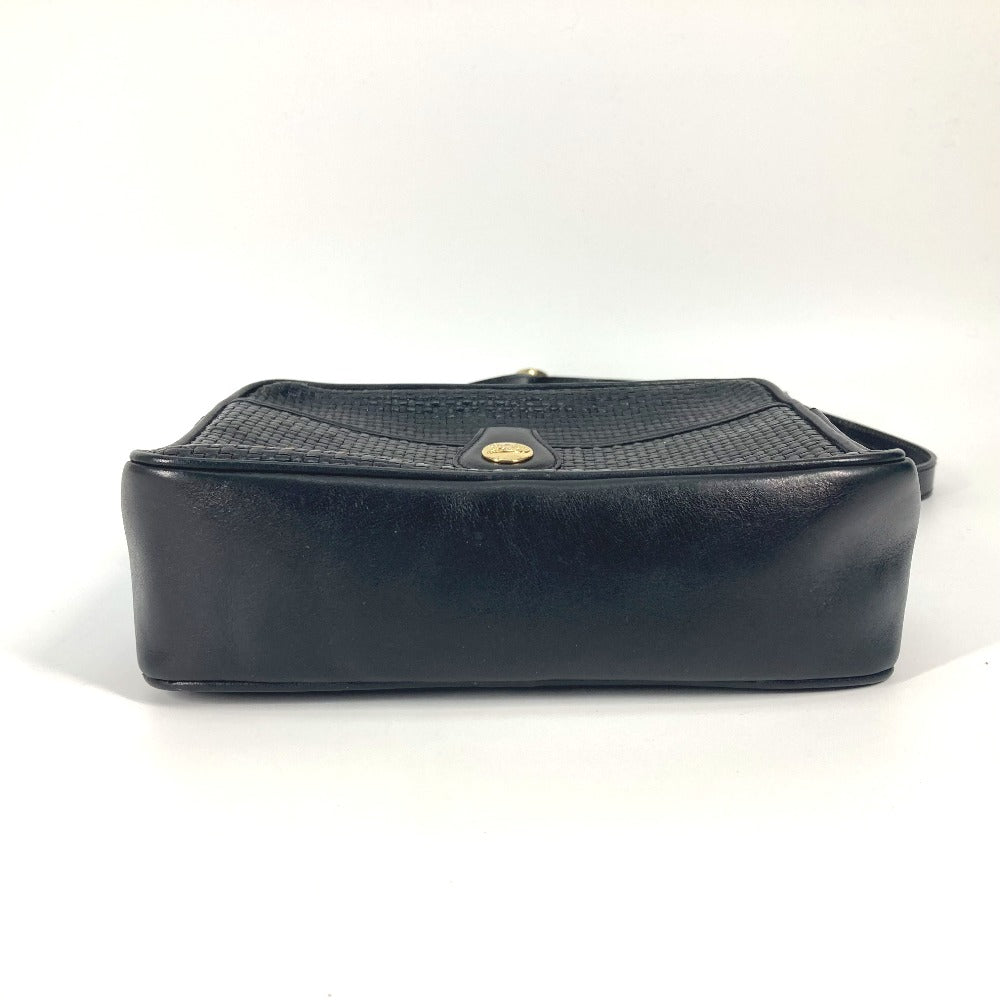 CELINE ヴィンテージ 馬車金具 カバン 斜め掛け ポシェット ショルダーバッグ レザー レディース ブラック