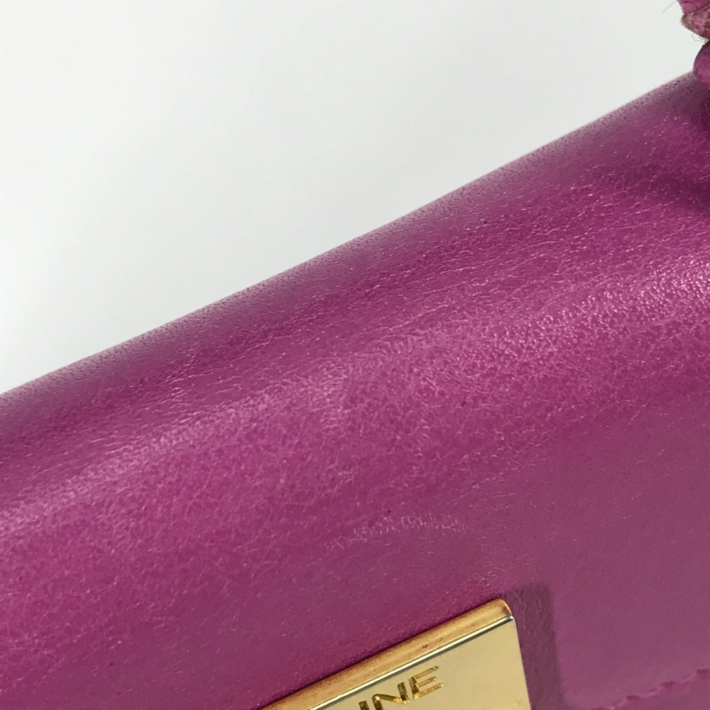 CELINE カバン ミニ ヴィンテージ カバン ハンドバッグ レザー レディース パープル系