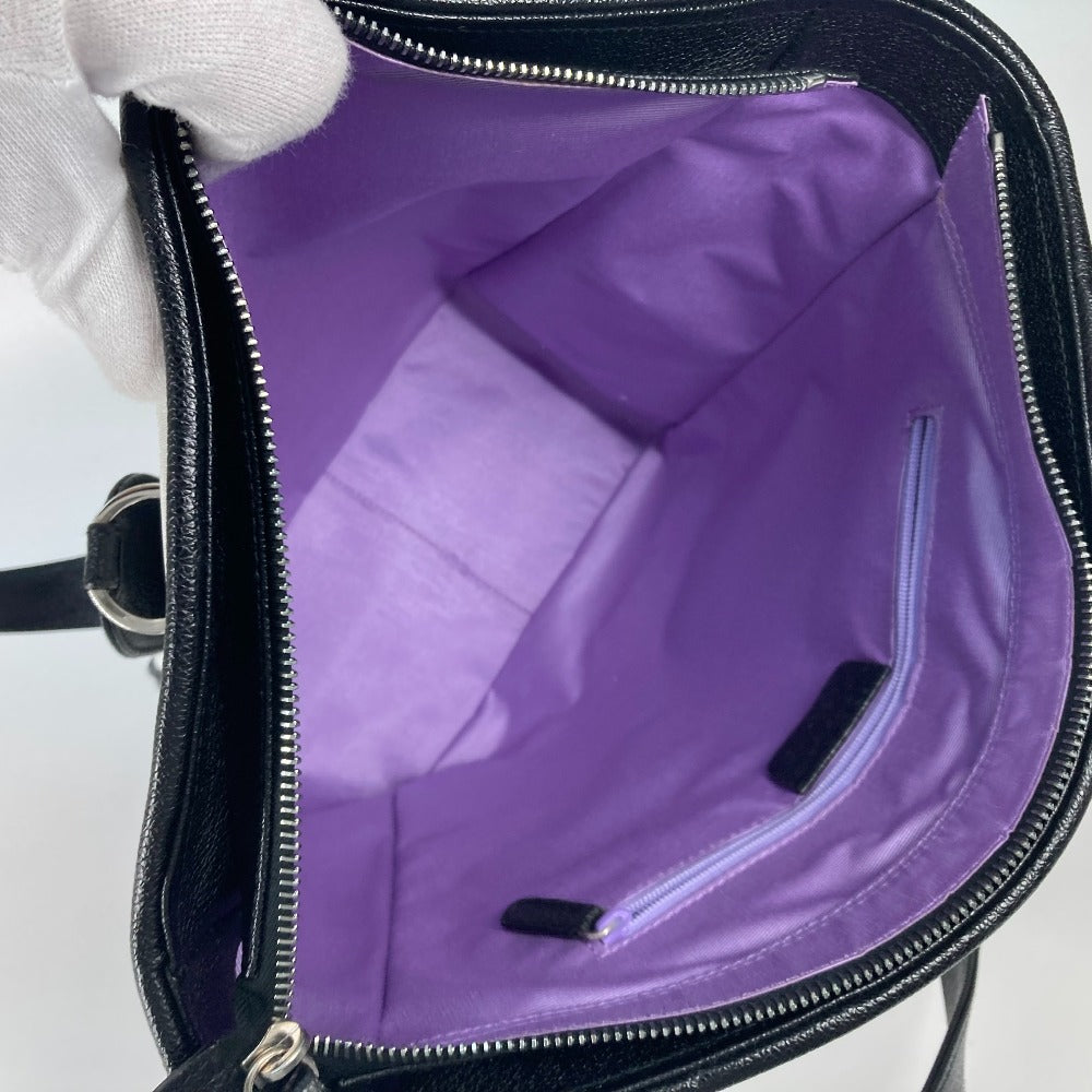 BVLGARI ロゴマニア ラメ バイカラー トートバッグ 肩掛け ハンドバッグ キャンバス/レザー レディース ホワイト