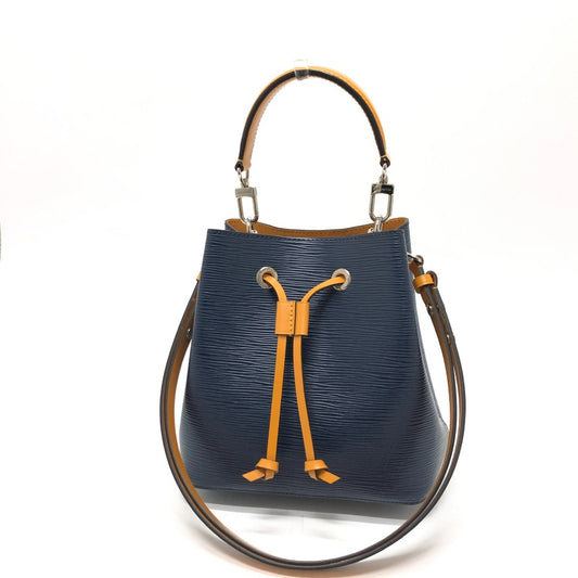 LOUIS VUITTON M53610 エピ ネオノエ バイカラーバッグ 肩掛け ハンドバッグ ショルダーバッグ エピレザー レディース アンディゴ/サフラン ネイビー