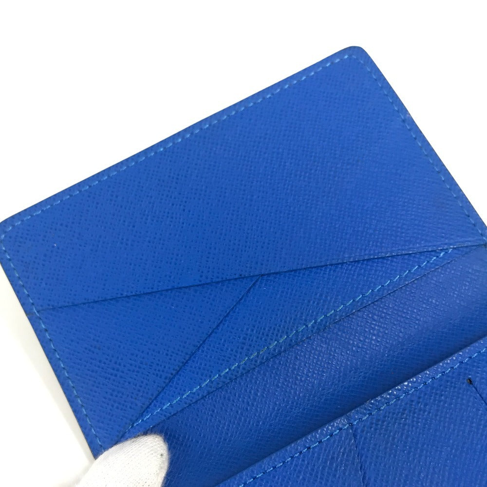 LOUIS VUITTON M63329 Taiga Organizer de Poche Business Card Holder, Pass Case, Bifold Card Case, Taiga Leather, Unisex, Black