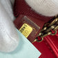 CHANEL CC Coco Mark Matelasse Quilted Mini Boston Bag with Double Chain, Lambskin, Women's, Red