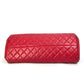 CHANEL CC Coco Mark Matelasse Quilted Mini Boston Bag with Double Chain, Lambskin, Women's, Red