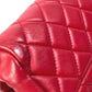 CHANEL CC Coco Mark Matelasse Quilted Mini Boston Bag with Double Chain, Lambskin, Women's, Red
