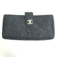CHANEL Coco Mark CC Coin Case Pouch Leather Women's Black