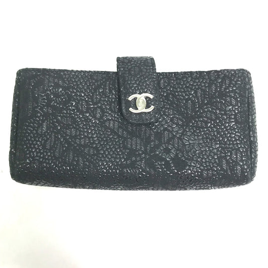 CHANEL ココマーク CC コインケース ポーチ レザー レディース ブラック