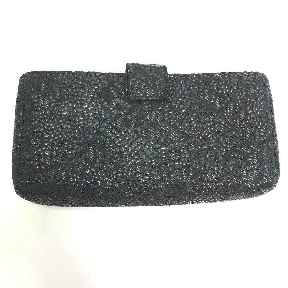 CHANEL Coco Mark CC Coin Case Pouch Leather Women's Black