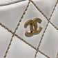 CHANEL CC Coco Mark Wild Stitch Vintage Mini Boston Bag Shoulder Bag Handbag Leather Women's White