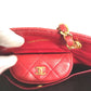 CHANEL Vintage Matelasse Quilted Chain Shoulder Bag in Lambskin, Red