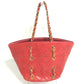 CHANEL Vintage Matelasse Quilted Chain Shoulder Bag in Lambskin, Red