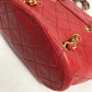 CHANEL Vintage Matelasse Quilted Chain Shoulder Bag in Lambskin, Red