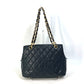 CHANEL CC ココマーク マトラッセ キルティング Wチェーン トートバッグ カバン ショルダーバッグ キャビアスキン レディース ブラック
