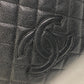 CHANEL CC ココマーク マトラッセ キルティング Wチェーン トートバッグ カバン ショルダーバッグ キャビアスキン レディース ブラック