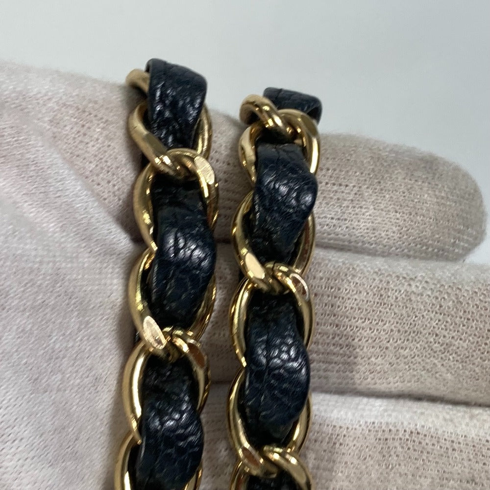 CHANEL CC ココマーク マトラッセ キルティング Wチェーン トートバッグ カバン ショルダーバッグ キャビアスキン レディース ブラック