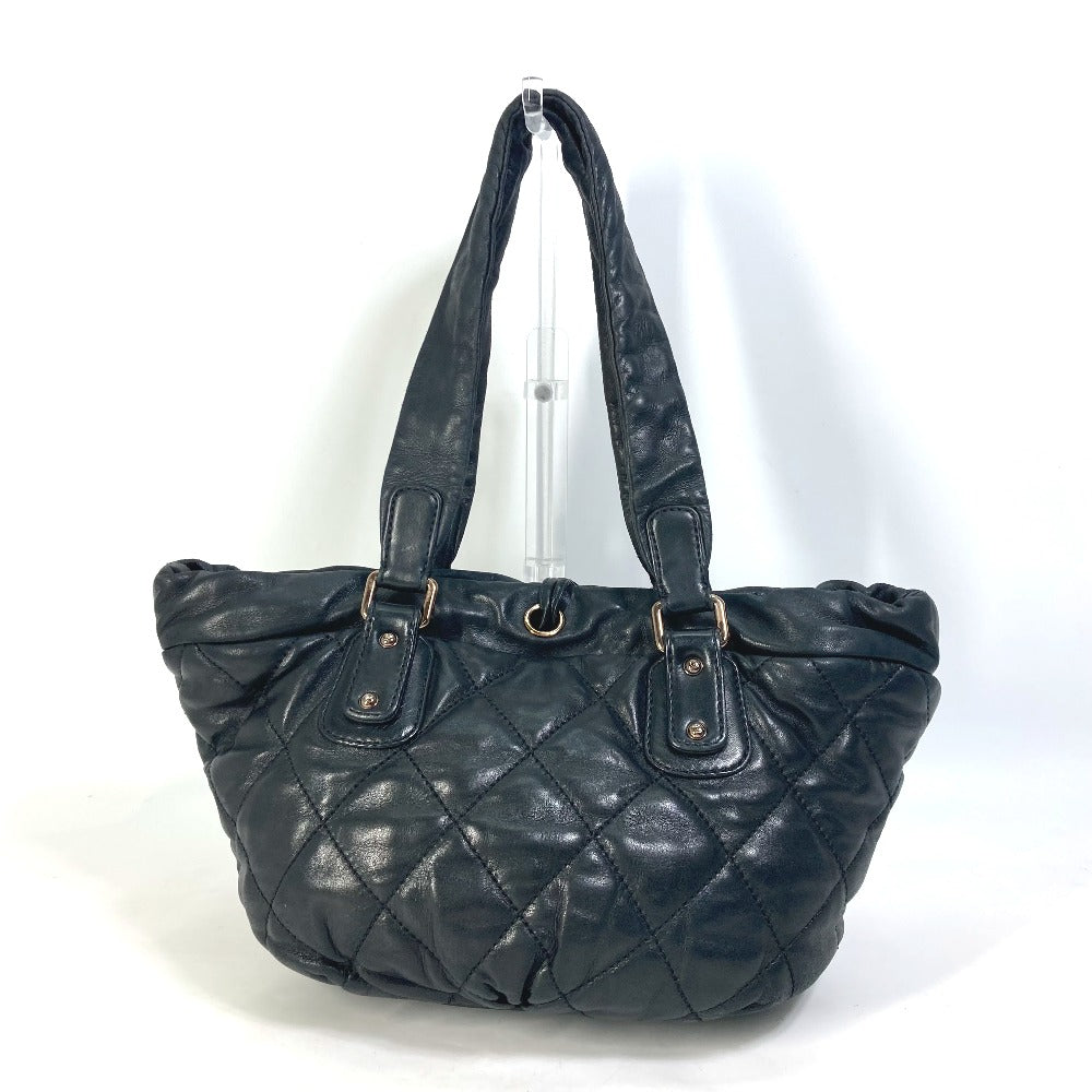 CHANEL CC ココマーク マトラッセ キルティング チェーン トートバッグ カバン 肩掛け ショルダーバッグ レザー レディース ブラック