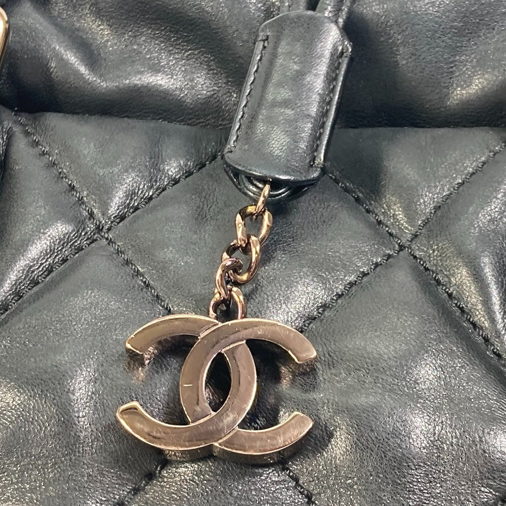 CHANEL CC ココマーク マトラッセ キルティング チェーン トートバッグ カバン 肩掛け ショルダーバッグ レザー レディース ブラック