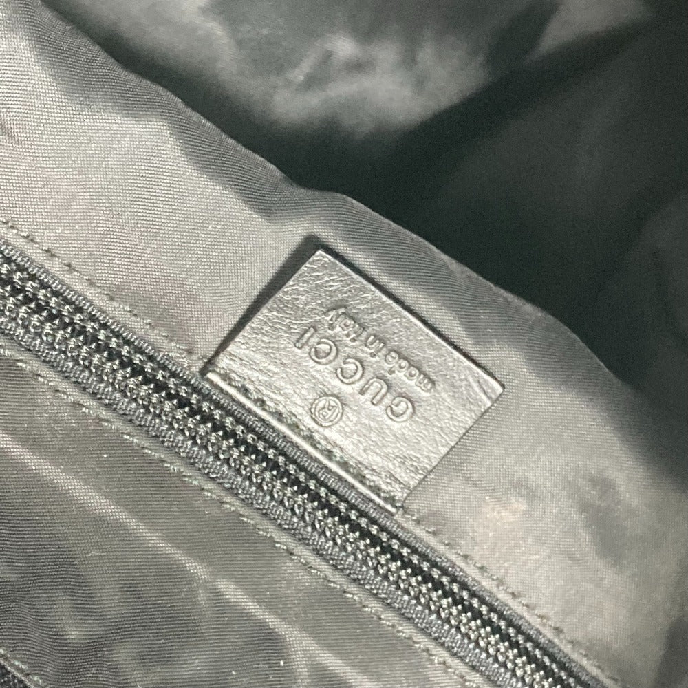 GUCCI 019.0585 Logo Backpack in Nylon/Leather, Men's, Black