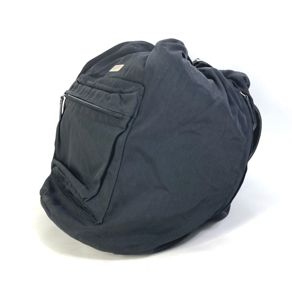 GUCCI 019.0585 Logo Backpack in Nylon/Leather, Men's, Black