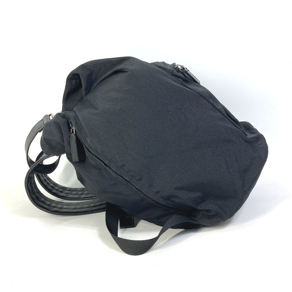 GUCCI 019.0585 Logo Backpack in Nylon/Leather, Men's, Black