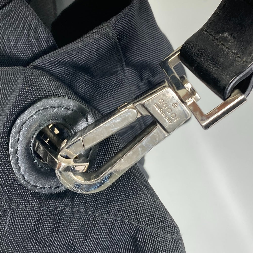 GUCCI 019.0585 Logo Backpack in Nylon/Leather, Men's, Black