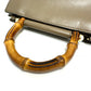 GUCCI 470271 バンブー フェイクパール カバン ハンドバッグ レザー レディース ブラウン