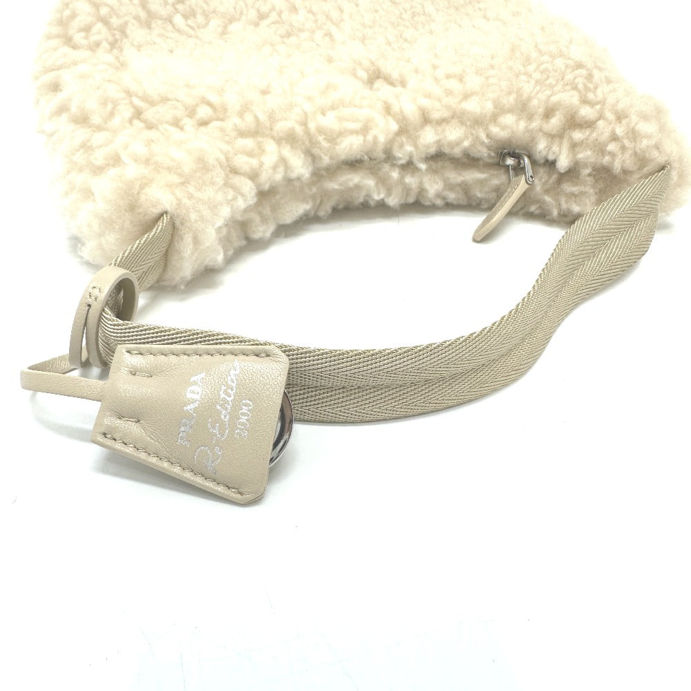 PRADA 1NE515 トライアングルロゴ 三角ロゴ プレート ファーバッグ ショルダーバッグ カバン ハンドバッグ シープファー レディース - brandshop-reference