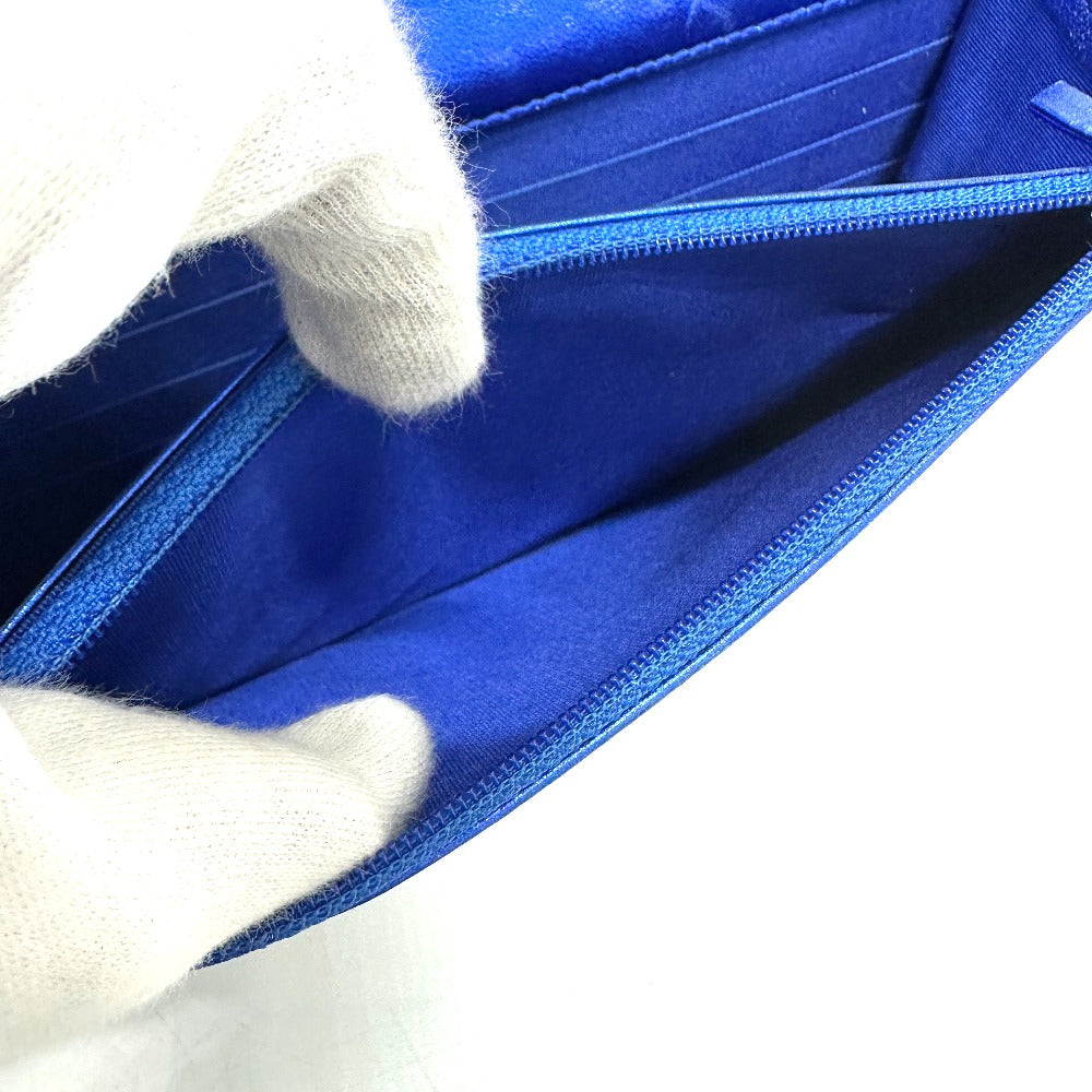 CHANEL 長財布 カバン チェーンバッグ ボーイシャネル CC ココマーク チェーンウォレット ショルダーバッグ パテントレザー レディース ガンメタブルー