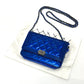 CHANEL 長財布 カバン チェーンバッグ ボーイシャネル CC ココマーク チェーンウォレット ショルダーバッグ パテントレザー レディース ガンメタブルー