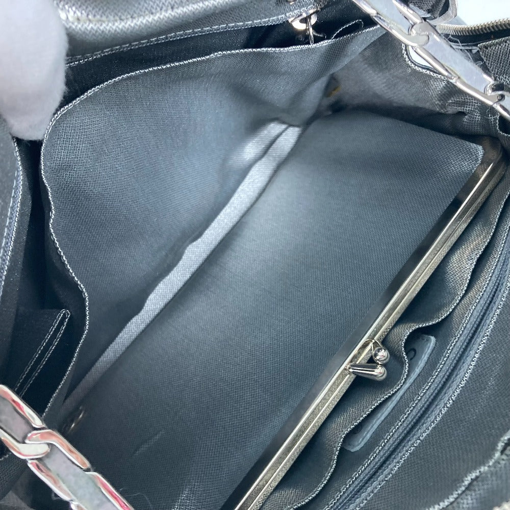 CHANEL 肩掛け カバン マドモアゼル Wチェーン ショルダーバッグ レザー レディース ブラック