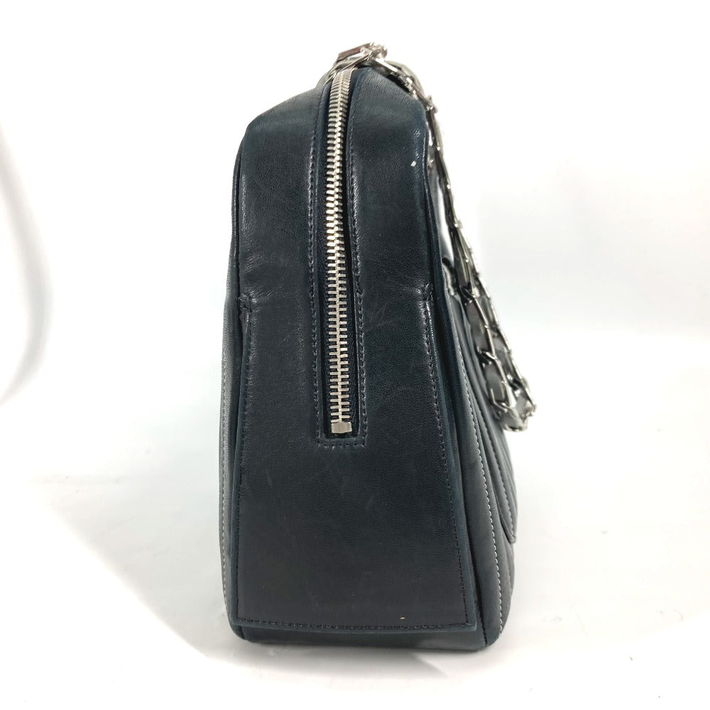 CHANEL 肩掛け カバン マドモアゼル Wチェーン ショルダーバッグ レザー レディース ブラック