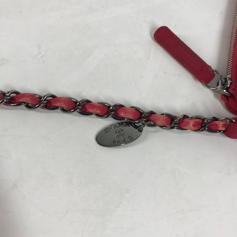 CHANEL ポシェット CC ココマーク マトラッセ キルティング カバン 斜め掛け ショルダーバッグ コットン レディース レッド