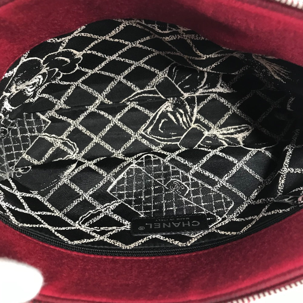 CHANEL ポシェット CC ココマーク マトラッセ キルティング カバン 斜め掛け ショルダーバッグ コットン レディース レッド