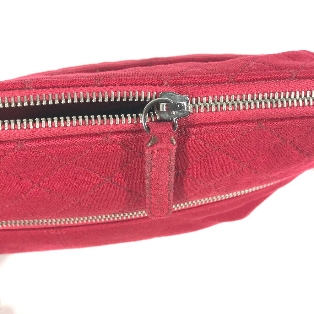 CHANEL ポシェット CC ココマーク マトラッセ キルティング カバン 斜め掛け ショルダーバッグ コットン レディース レッド