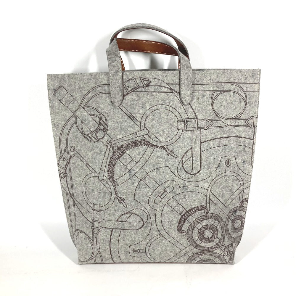 HERMES ショルダーバッグ 肩掛け カリミGM カバン ショルダーバッグ ポーチ付き トートバッグ フェルト レディース グレー