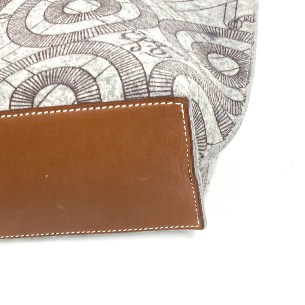 HERMES ショルダーバッグ 肩掛け カリミGM カバン ショルダーバッグ ポーチ付き トートバッグ フェルト レディース グレー
