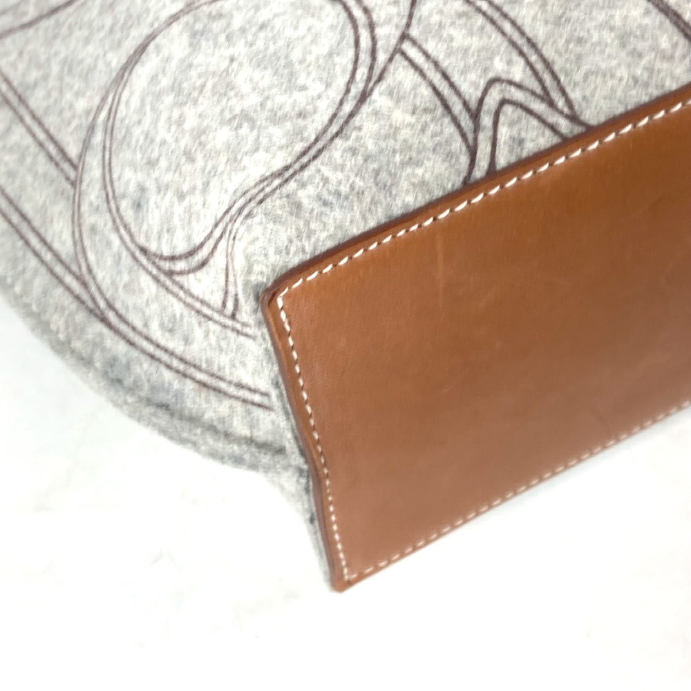 HERMES ショルダーバッグ 肩掛け カリミGM カバン ショルダーバッグ ポーチ付き トートバッグ フェルト レディース グレー