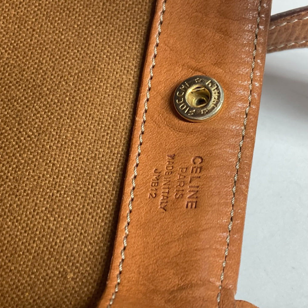 CELINE ヴィンテージ マカダム 縦型 カバン トートバッグ 肩掛け ショルダーバッグ PVC/レザー レディース ブラウン