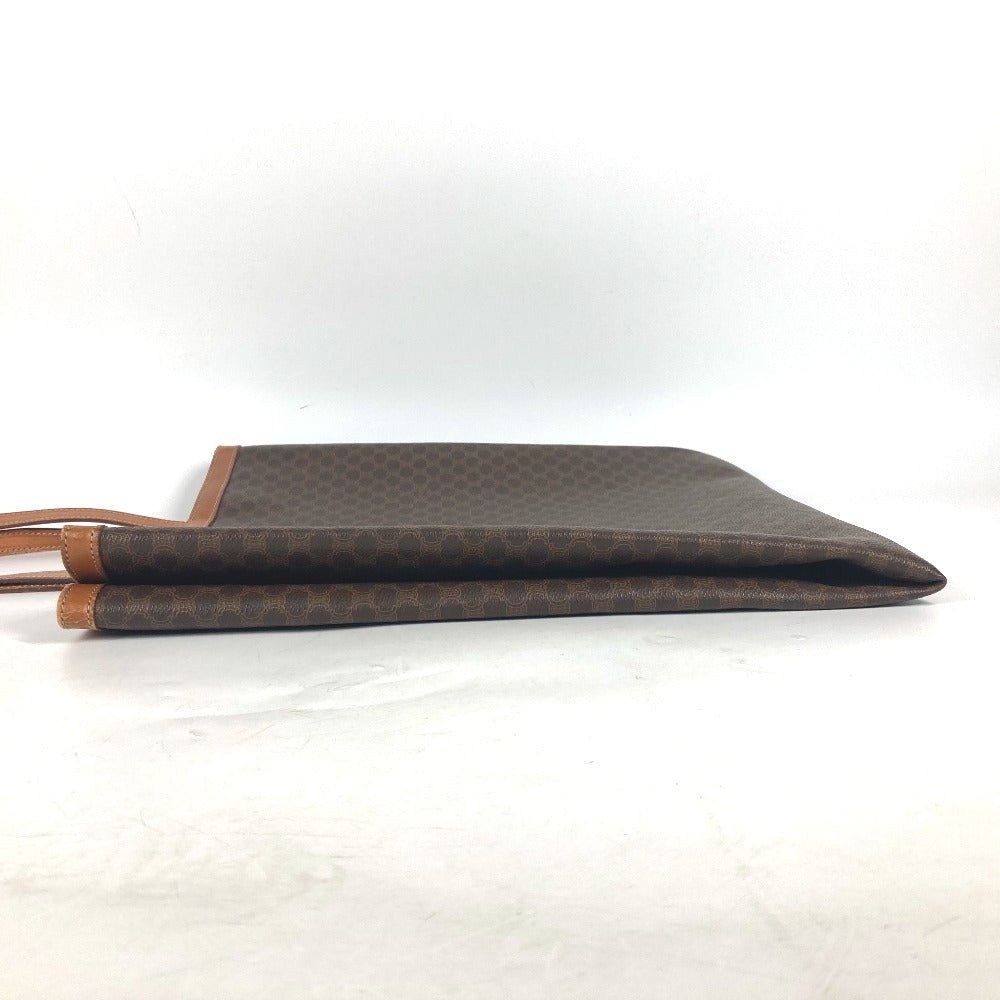 CELINE ヴィンテージ マカダム 縦型 カバン トートバッグ 肩掛け ショルダーバッグ PVC/レザー レディース ブラウン
