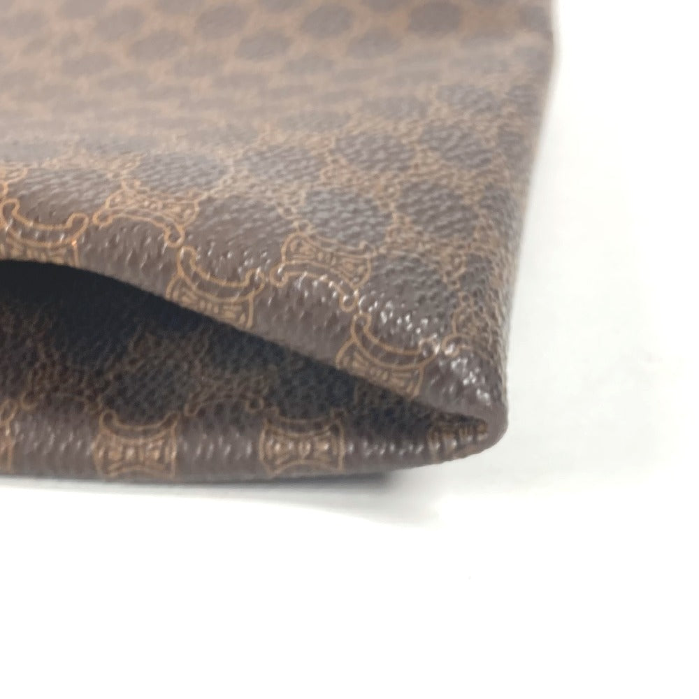 CELINE ヴィンテージ マカダム 縦型 カバン トートバッグ 肩掛け ショルダーバッグ PVC/レザー レディース ブラウン