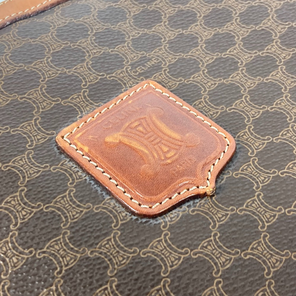 CELINE ヴィンテージ マカダム 縦型 カバン トートバッグ 肩掛け ショルダーバッグ PVC/レザー レディース ブラウン