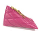 SAINT LAURENT PARIS Quilted Triangle Wallet, Coin Purse, Pouch, Leather, Women's, Pink
