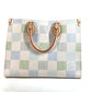 LOUIS VUITTON N40518 パステルダミエ オンザゴー MM カバン 肩掛け トートバッグ 2WAY ショルダーバッグ ハンドバッグ ダミエキャンバス レディース ピスタチオ ホワイト