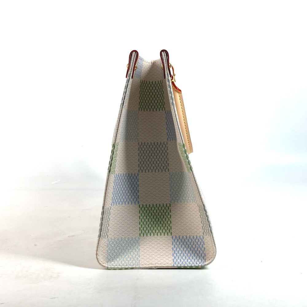 LOUIS VUITTON N40518 パステルダミエ オンザゴー MM カバン 肩掛け トートバッグ 2WAY ショルダーバッグ ハンドバッグ ダミエキャンバス レディース ピスタチオ ホワイト