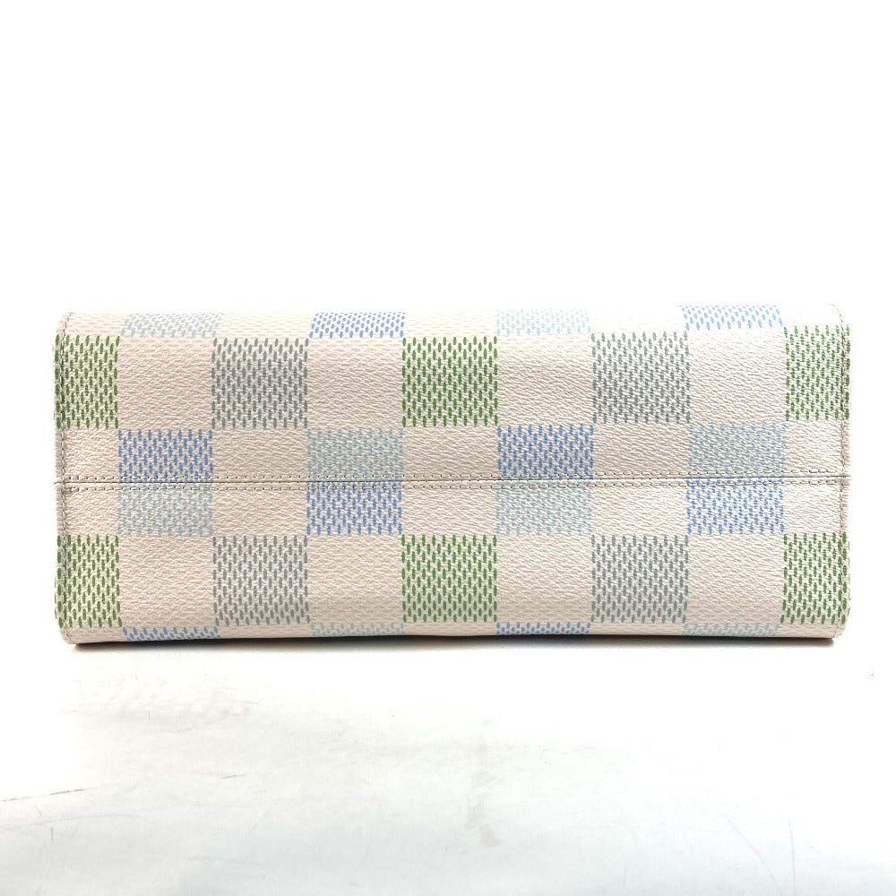 LOUIS VUITTON N40518 パステルダミエ オンザゴー MM カバン 肩掛け トートバッグ 2WAY ショルダーバッグ ハンドバッグ ダミエキャンバス レディース ピスタチオ ホワイト