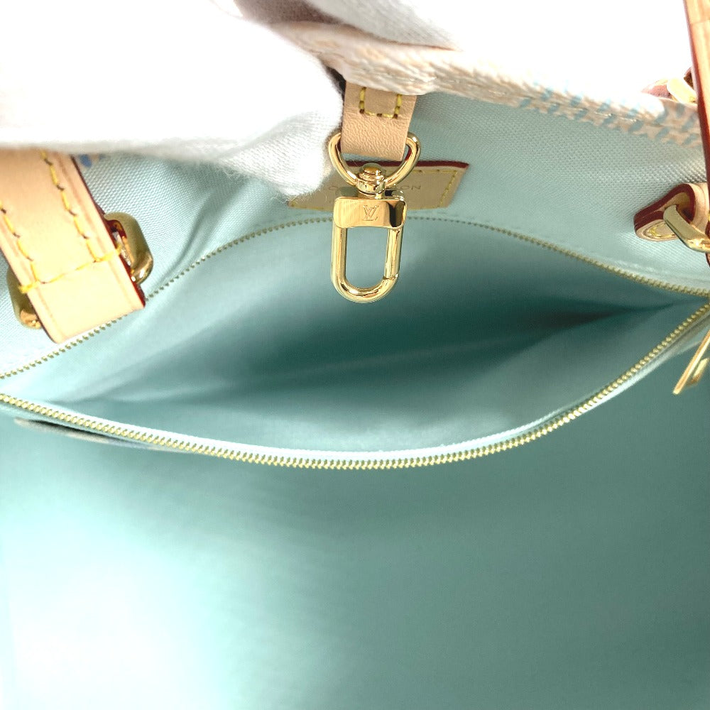 LOUIS VUITTON N40518 パステルダミエ オンザゴー MM カバン 肩掛け トートバッグ 2WAY ショルダーバッグ ハンドバッグ ダミエキャンバス レディース ピスタチオ ホワイト